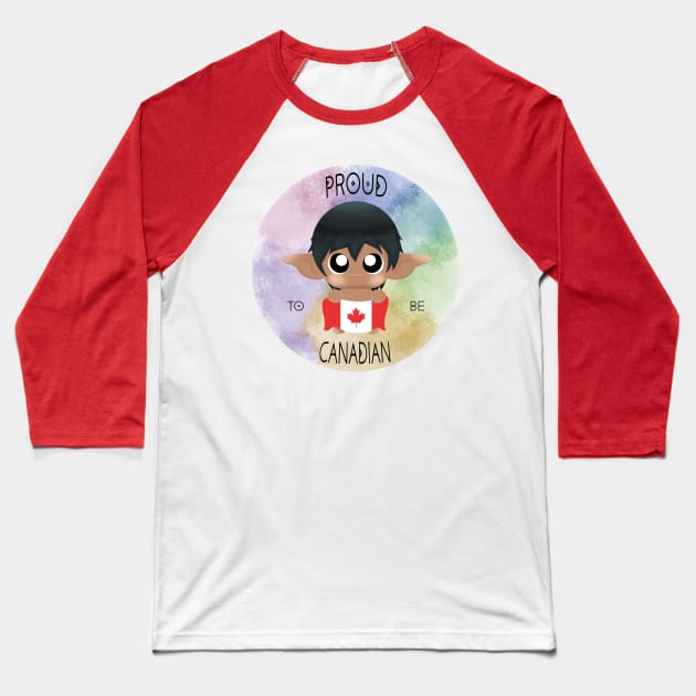 Proud to be Canadian (Sleepy Forest Creatures) Baseball T-Shirt by Irô Studio